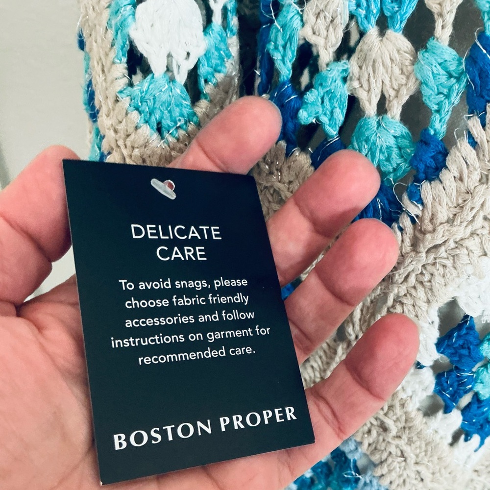 BOSTON PROPERTY, Crochet Shimmer Duster Long Cardigan, Size S/M, NEW - Picture 16 of 16